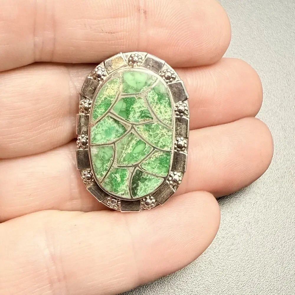Carmichael Haloo CHA100 Pendant / Pin Turquoise Inlay Hand Signed Vintage